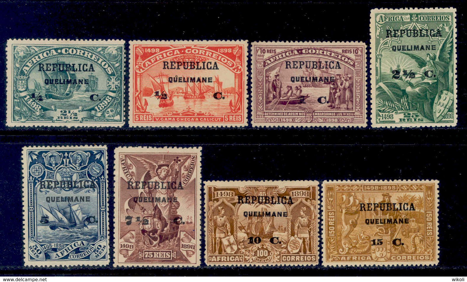 ! ! Quelimane - 1913 Vasco Gama On Africa (Complete Set) - Af. 01 To 08 - MH - Quelimane