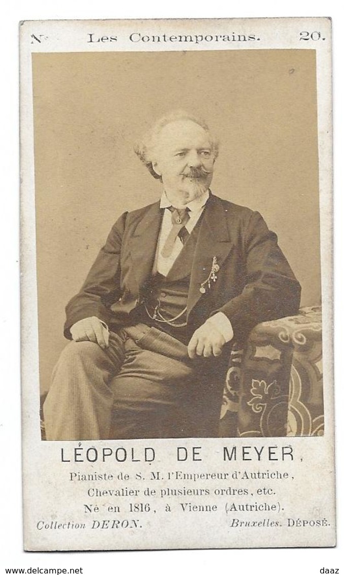 CDV Portrait Homme L. De Meyer Pianiste De L' Empereur D'Autriche Wien Collection Deron Bruxelles "Les Contemporains" 20 - Anciennes (Av. 1900)