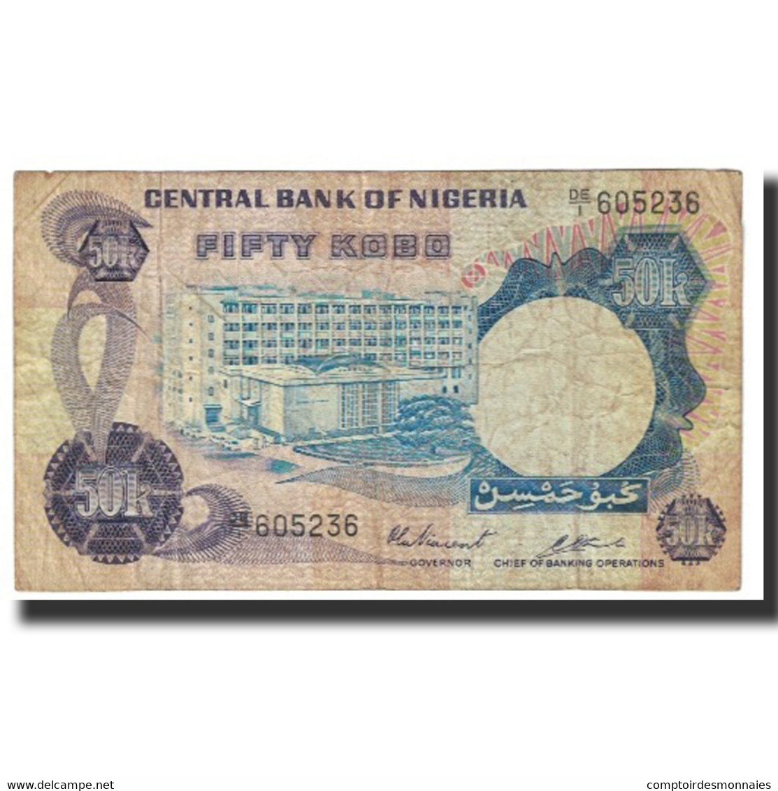 Billet, Nigéria, 50 Kobo, KM:14A, TB - Nigeria