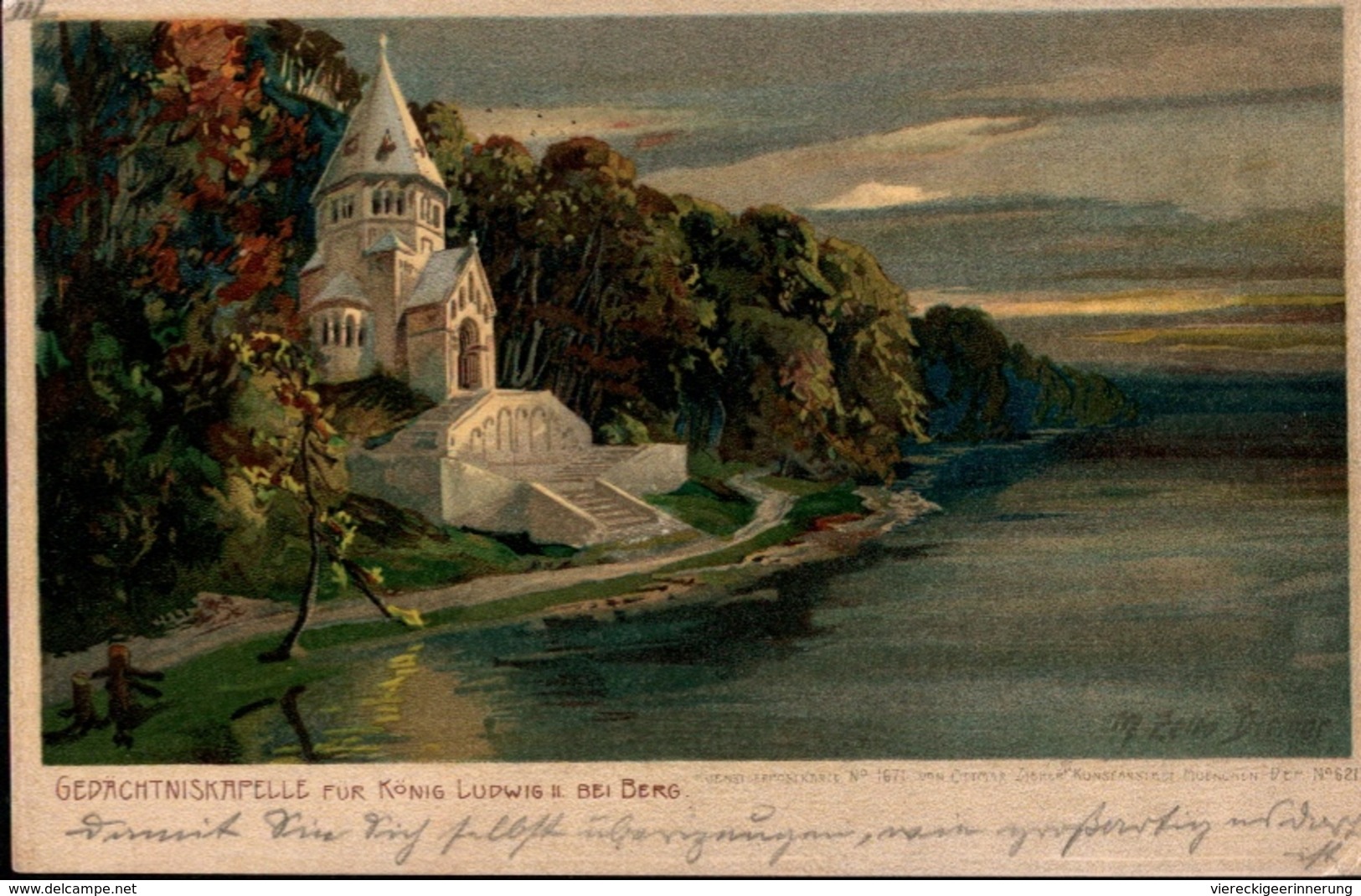 ! 1901 Ansichtskarte, Künstlerkarte Signiert Zeno Diemer, König Ludwig Kapelle Bei Berg, Starnberger See, Bayern - Diemer, Zeno