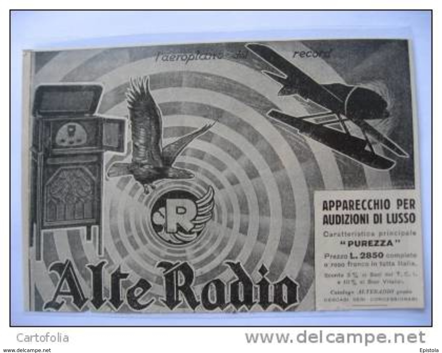 Alte Radio Hydravion 1927 Ancienne Coupure De Presse Italienne - Document Historique Coupure De Presse - GPS/Avionics