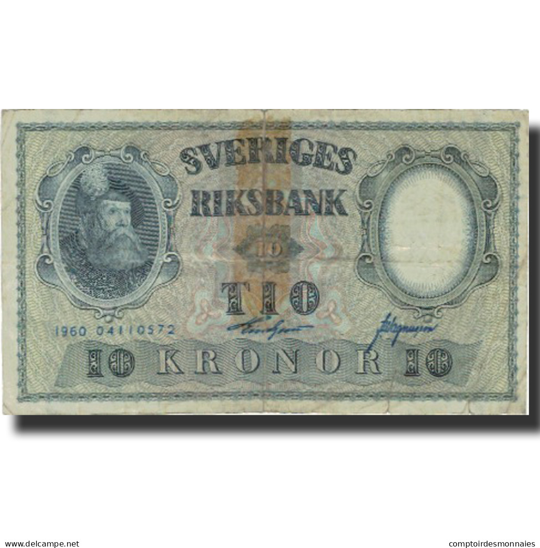 Billet, Suède, 10 Kronor, 1960, 1960, KM:43h, B - Suède