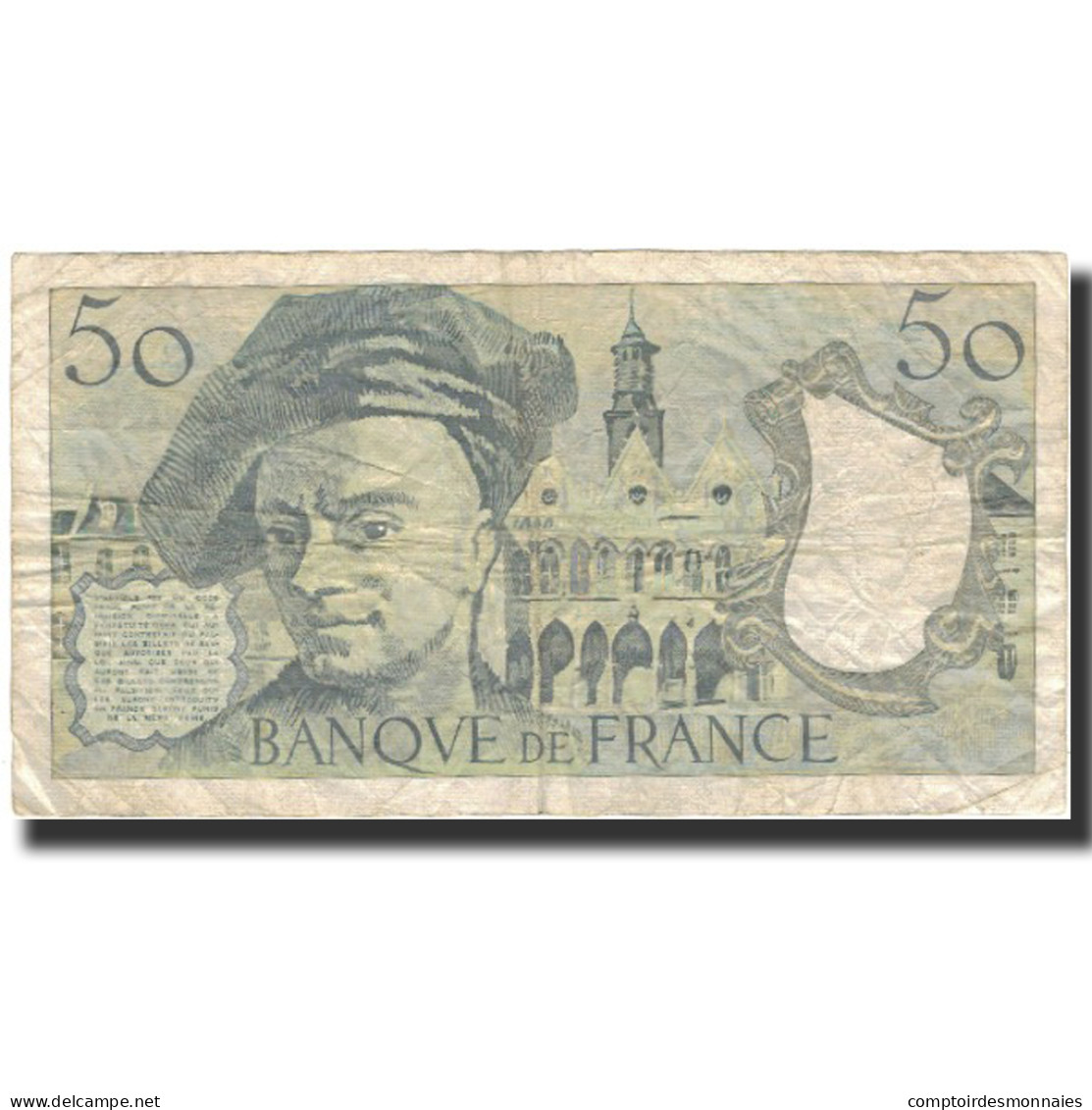 France, 50 Francs, Quentin De La Tour, 1991, B+, Fayette:67.17, KM:152e - 50 F 1976-1992 ''quentin De La Tour''