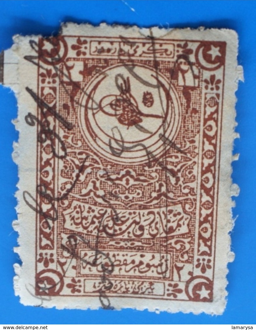 CILICIE(1919-1921)TURQUIE Constantinople France(ex-protectorat Français)Fiscal Fiscaux Timbre Turc Fragment Annulé Plume - Usados