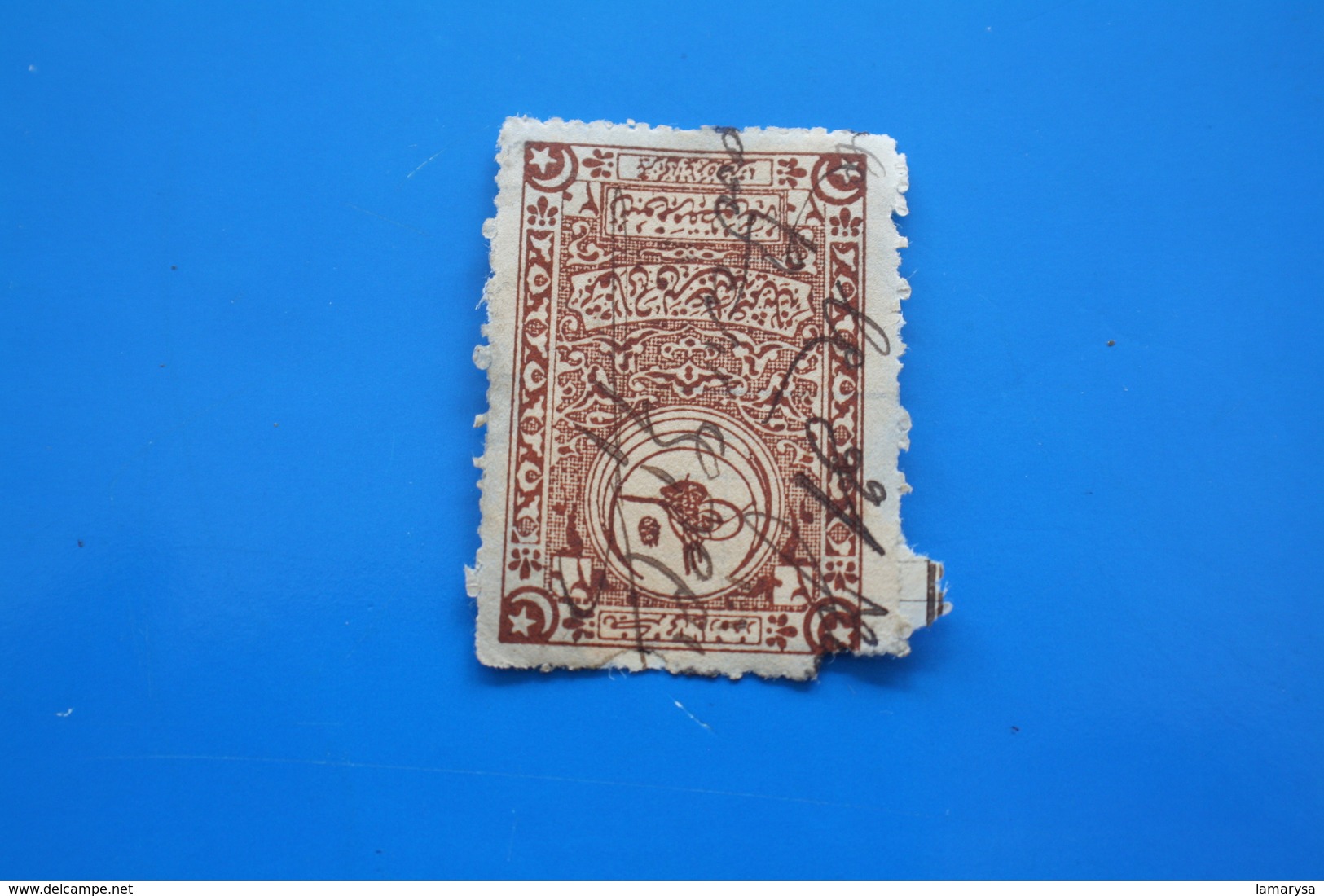 CILICIE(1919-1921)TURQUIE Constantinople France(ex-protectorat Français)Fiscal Fiscaux Timbre Turc Fragment Annulé Plume - Gebruikt