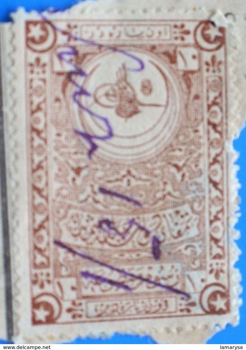 CILICIE(1919-1921)TURQUIE Constantinople France(ex-protectorat Français)Fiscal Fiscaux Timbre Turc Fragment Annulé Plume - Used Stamps