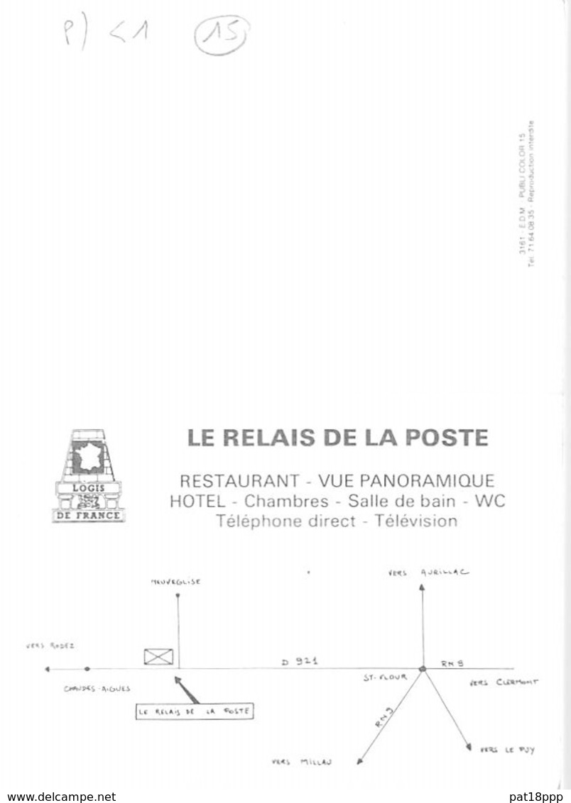 15 - CORDESSE Hotel Restaurant LE RELAIS DE LA POSTE Carte Commerciale 2 Volets Pliables CPM Village ( 190 H ) GF Cantal - Sonstige & Ohne Zuordnung