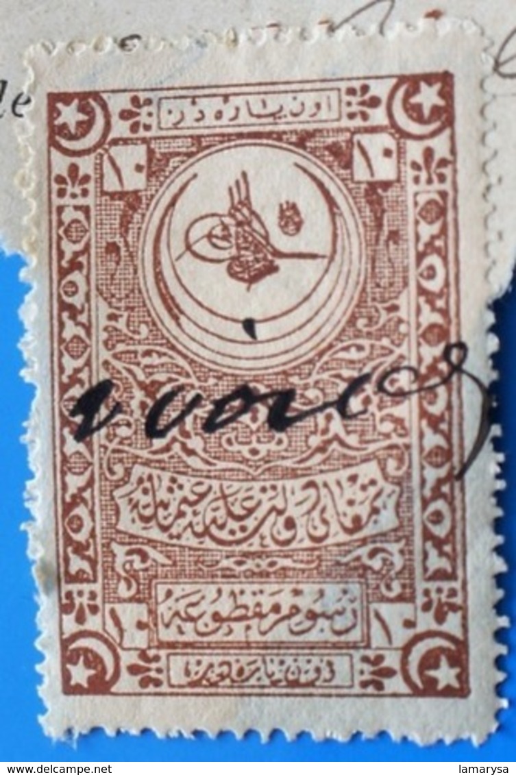 CILICIE(1919-1921)TURQUIE Constantinople France(ex-protectorat Français)Fiscal Fiscaux Timbre Turc Fragment Annulé Plume - Used Stamps