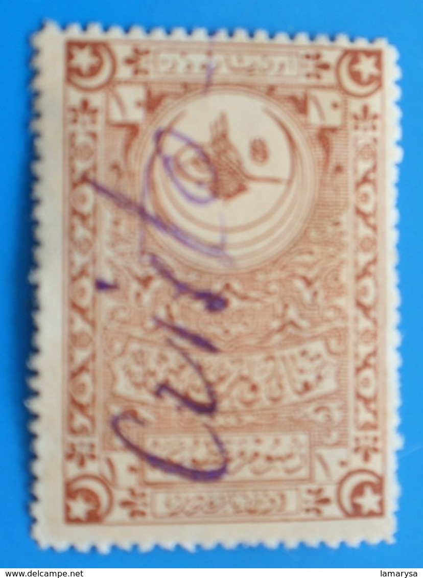 CILICIE(1919-1921)TURQUIE Constantinople France(ex-protectorat Français)Fiscal Fiscaux Timbre Turc Fragment Annulé Plume - Used Stamps