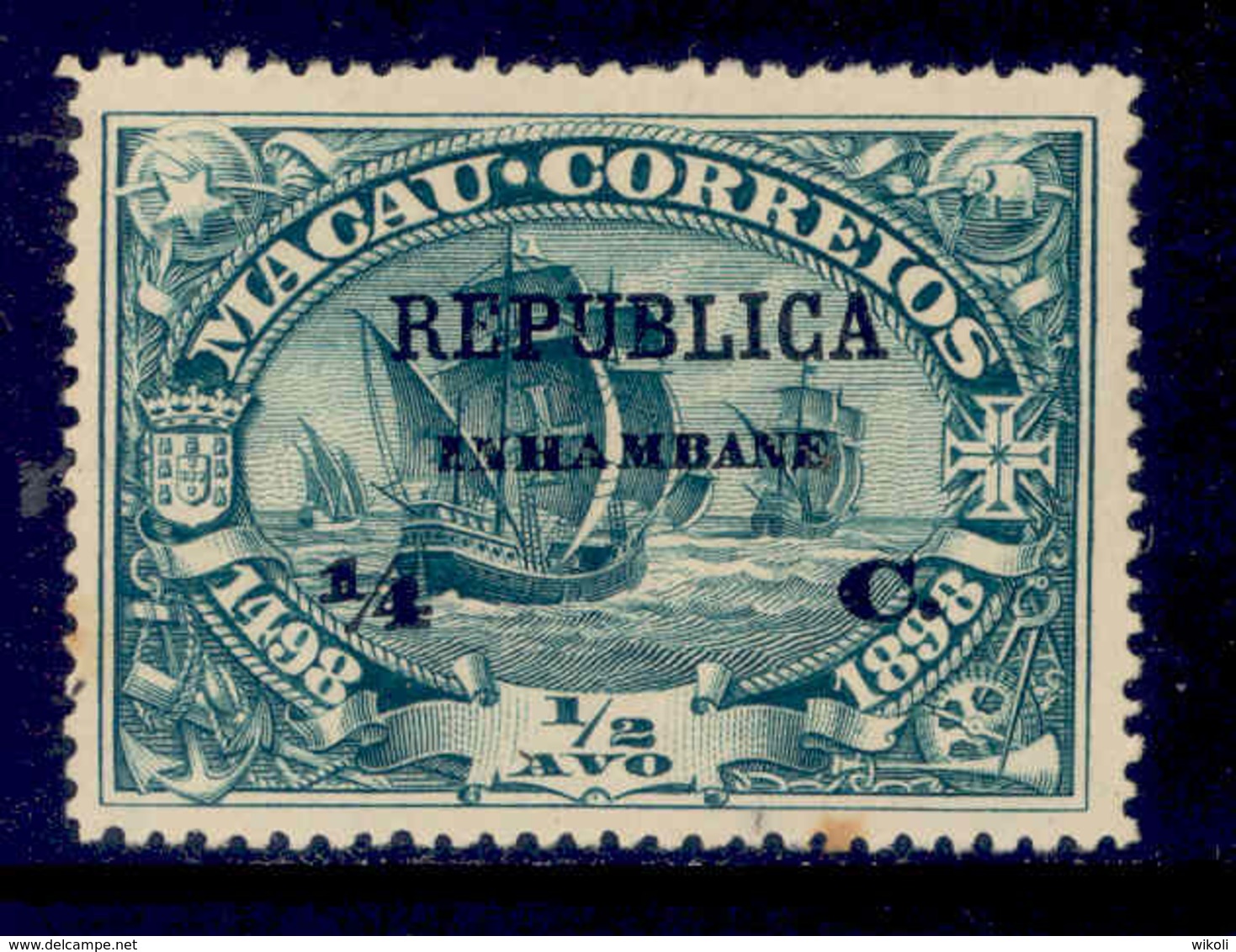 ! ! Inhambane - 1913 Vasco Gama On Macau 1/4 C - Af. 55 - MH - Inhambane