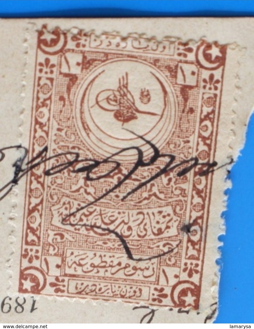 CILICIE(1919-1921)TURQUIE Constantinople France(ex-protectorat Français)Fiscal Fiscaux Timbre Turc Fragment Annulé Plume - Gebruikt