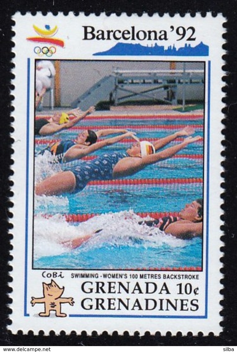 Grenada Grenadines / Olympic Games Barcelona 1992 / Swimming Women's 100 M Backstroke / Mi 1535 / MNH - Summer 1992: Barcelona