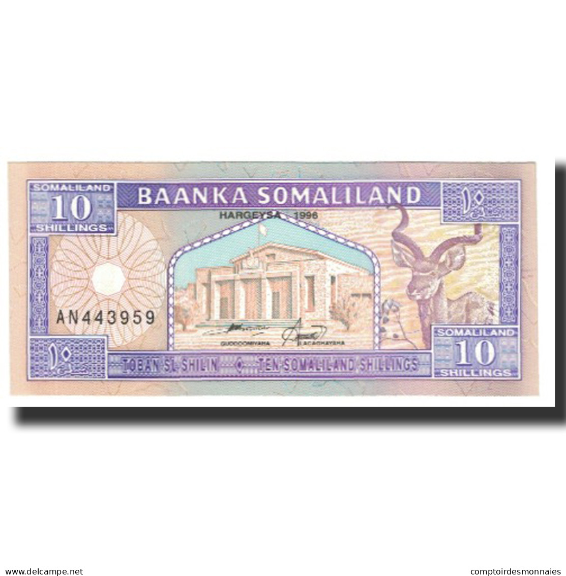 Billet, Somaliland, 10 Shillings = 10 Shilin, KM:15, NEUF - Somalie