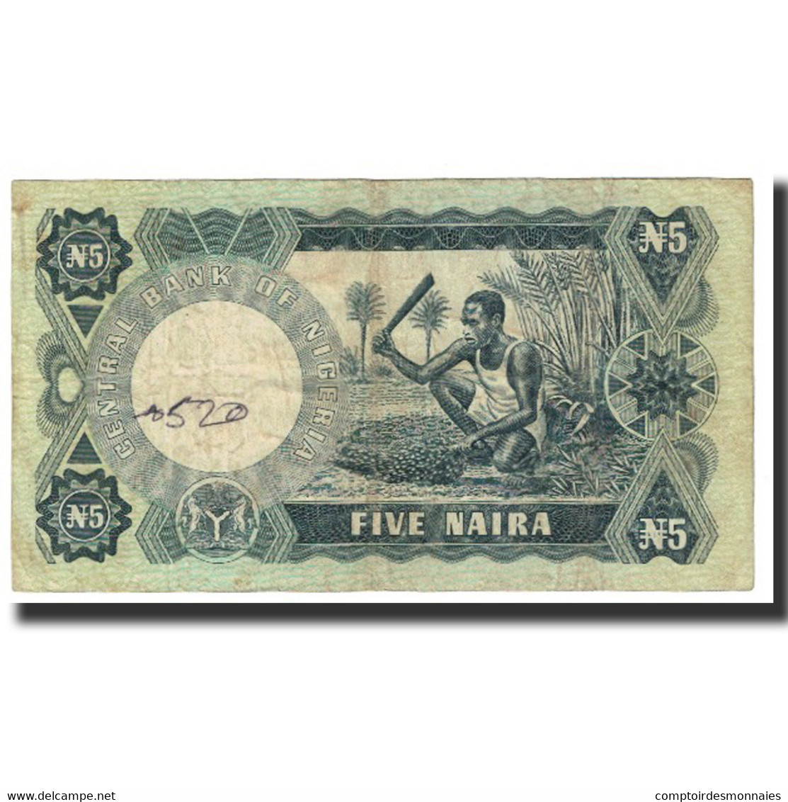 Billet, Nigéria, 5 Pounds, KM:9, TB - Nigeria