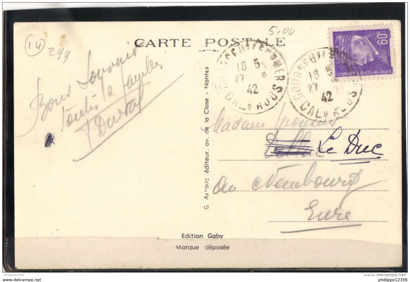 14299 . COURSEULLES SUR MER . ENTREE DU PORT . CIRCULEE EN 1942 - Courseulles-sur-Mer