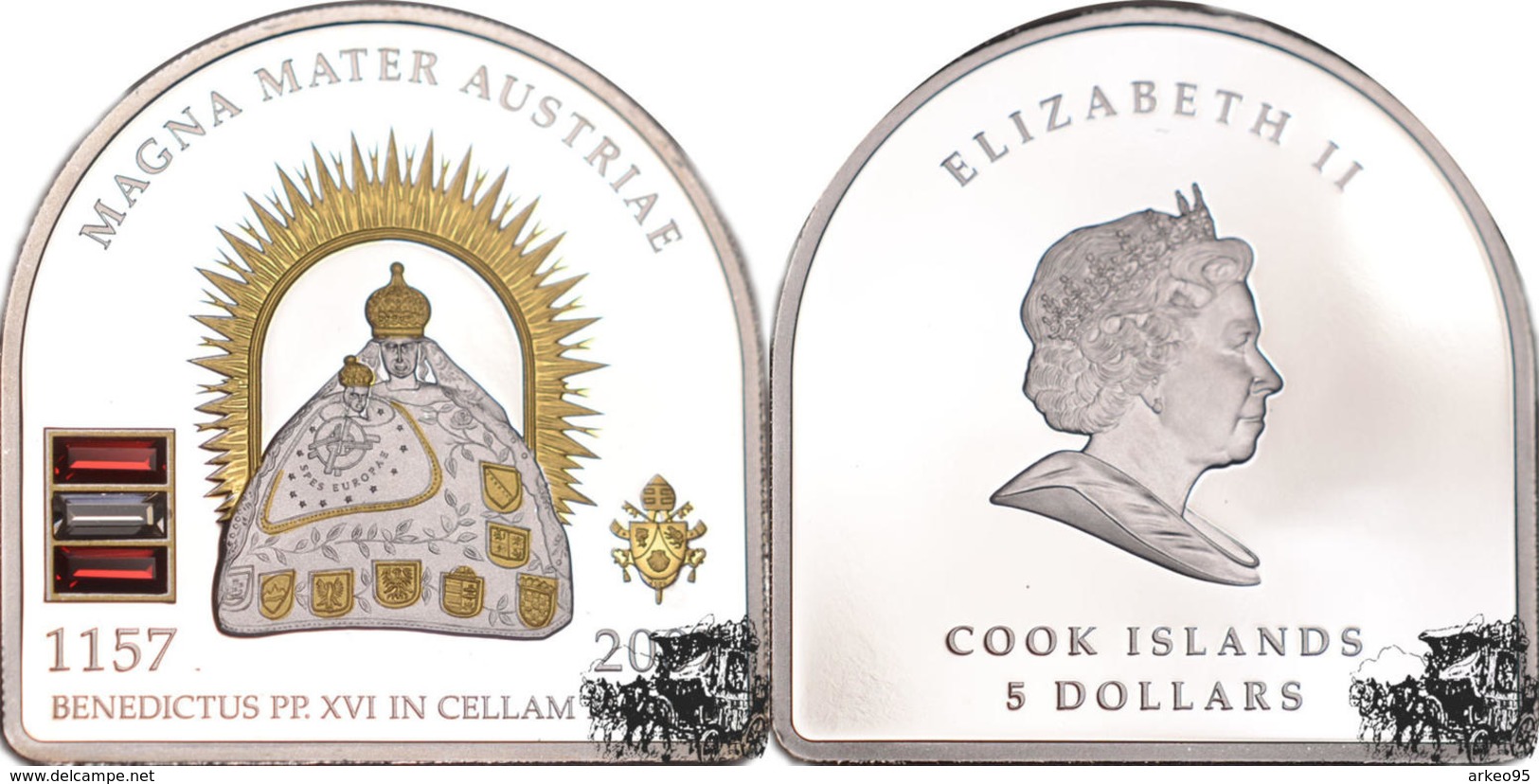 Pièce De 5 Dollar Argent 2007 Magna Mater Austriae, île Cook - Cook