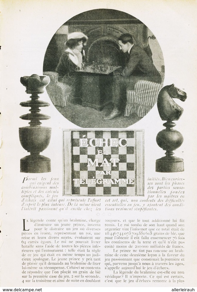 Échec Et Mat Par Télégramme /  Article,  Pris D`un Magazine / 1910/1911 - Autres & Non Classés