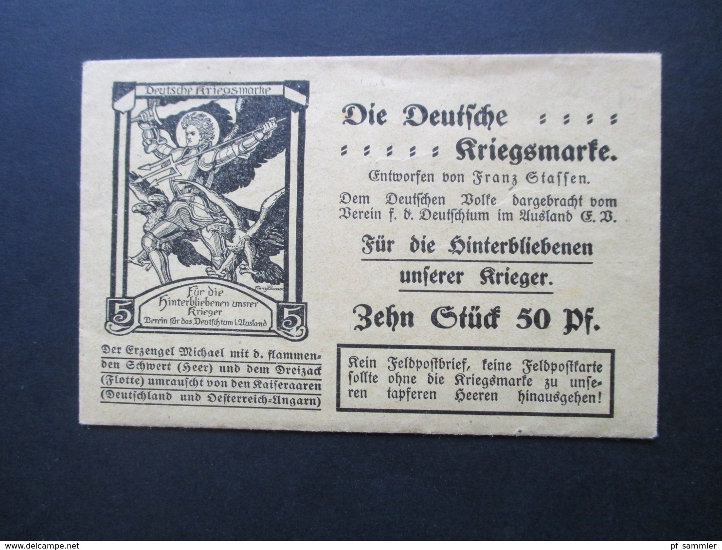 Vignette Erinnophilie Um 1914 Die Deutsche Kriegsmarke 10x ** In Original Verpackung!Deutschtum Im Ausland. Spendenmarke - Erinnofilia