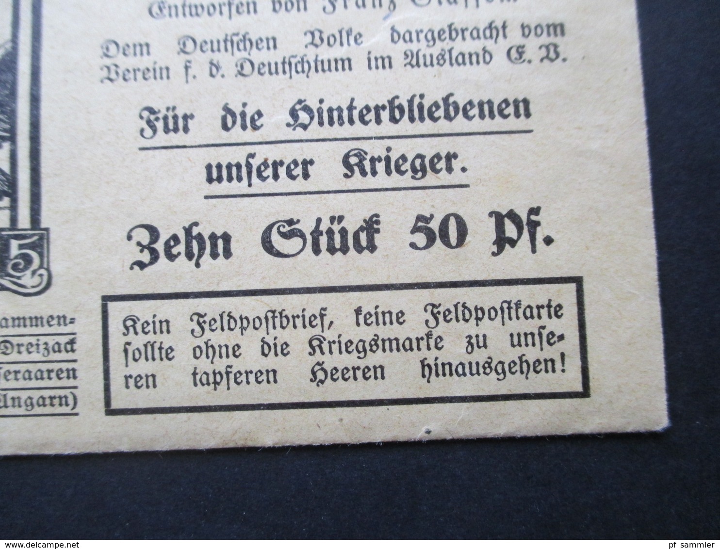 Vignette Erinnophilie Um 1914 Die Deutsche Kriegsmarke 10x ** In Original Verpackung!Deutschtum Im Ausland. Spendenmarke - Erinnofilie