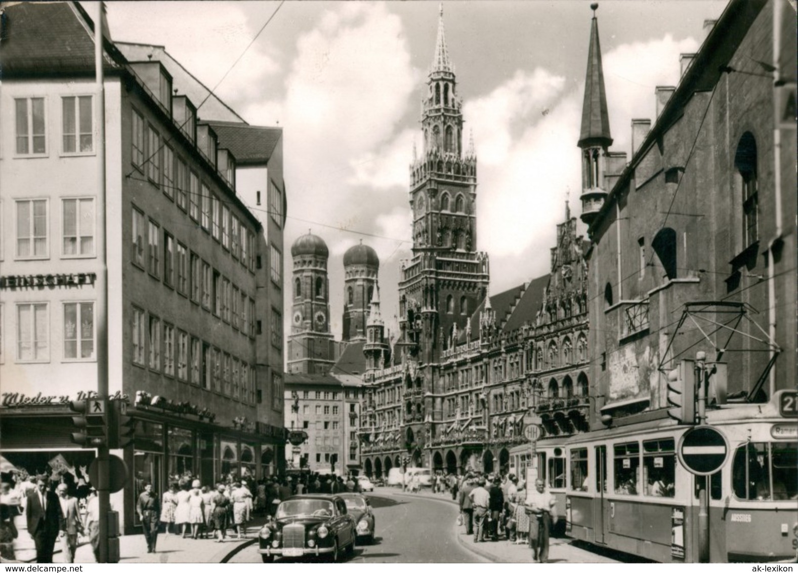 Ansichtskarte München Marienplatz, Mercedes Benz Straßenbahn 1965 - Muenchen