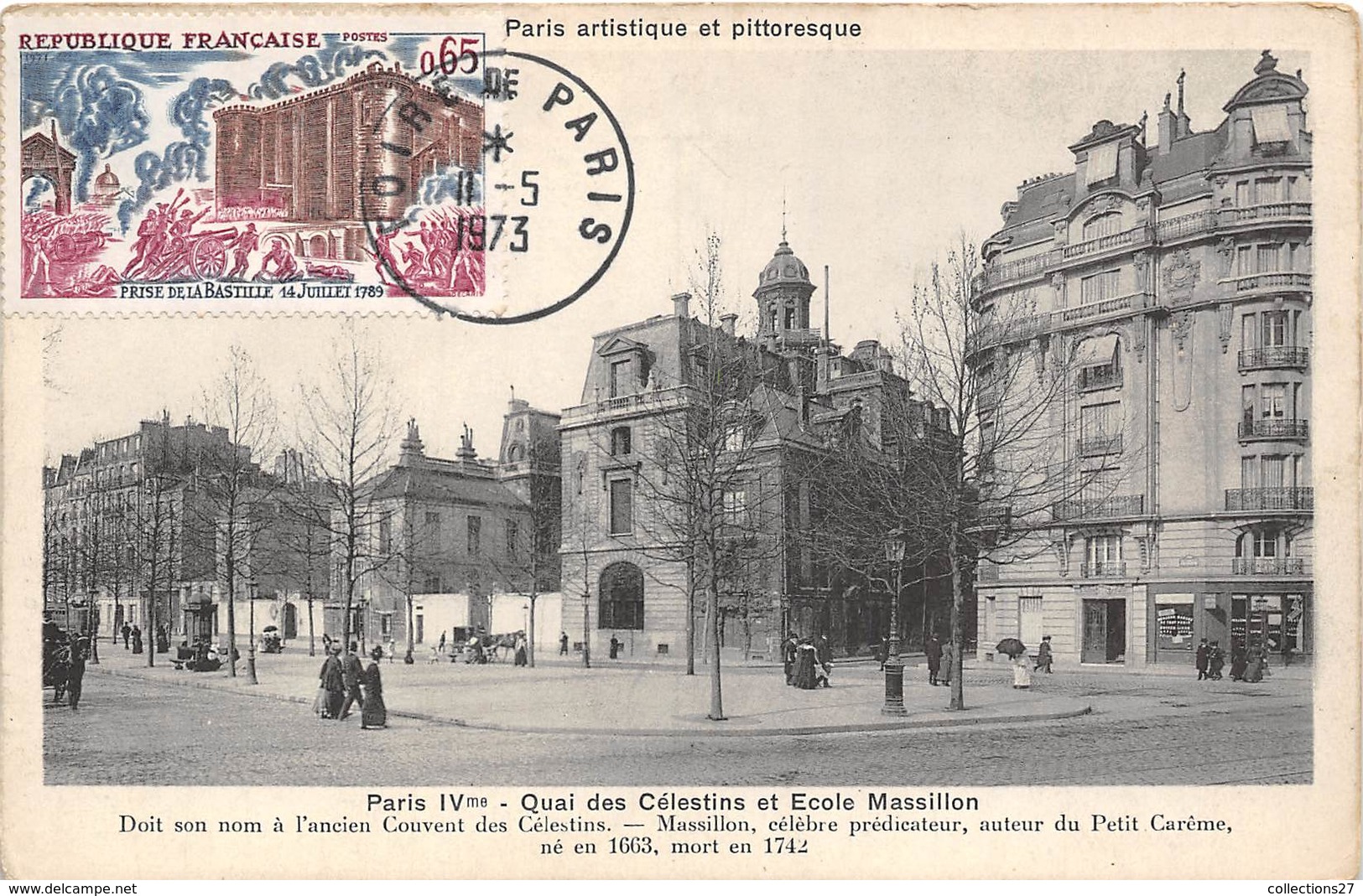 75004-PARIS-QUAI DES CELESTINS ET ECOLE MASSILLON - Arrondissement: 04