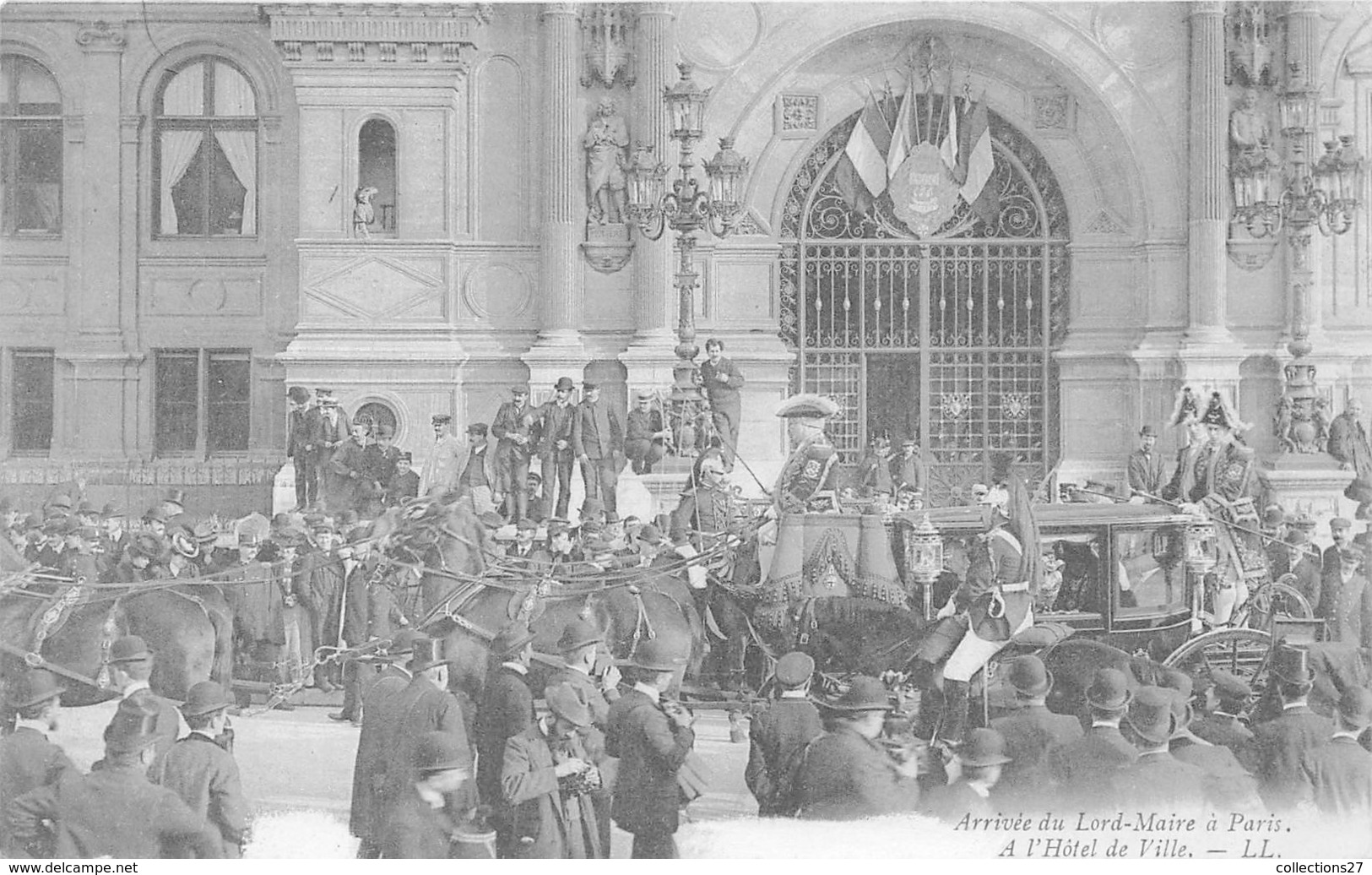 75004-PARIS-ARRIVEE DU LORD-MAIRE A PARIS, A L'HÔTEL DE VILLE - Arrondissement: 04