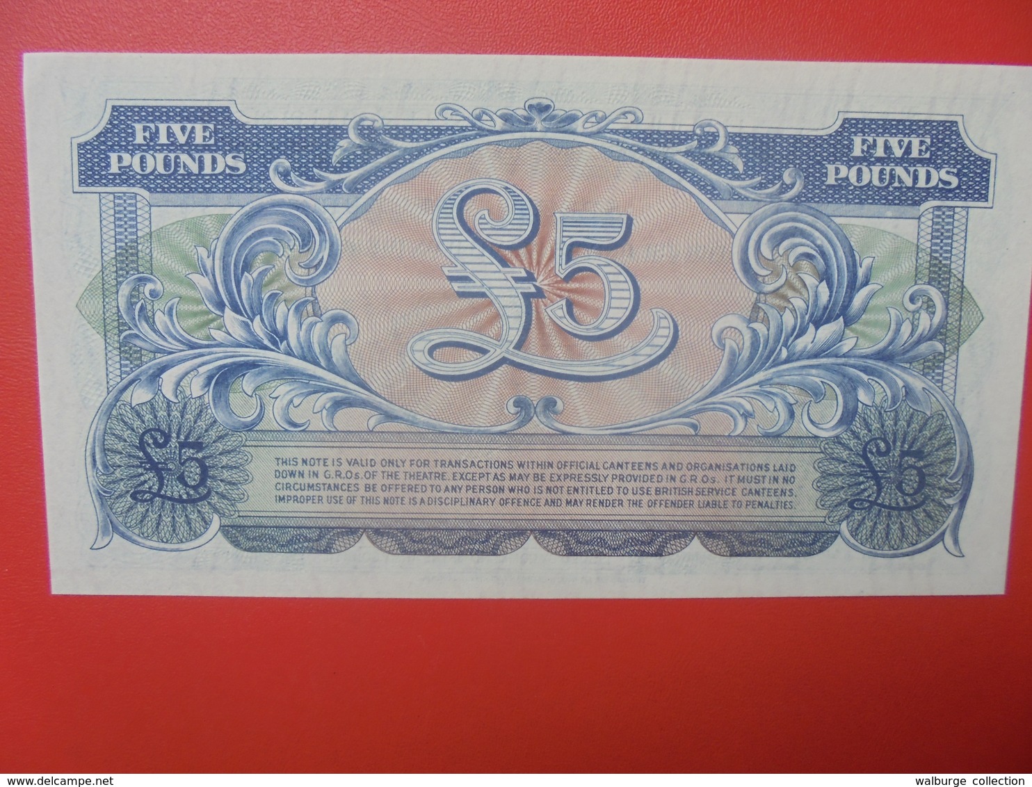 GRANDE-BRETAGNE(MILITAIRE) 5 POUNDS 1958 PEU CIRCULER  (B 11) - British Armed Forces & Special Vouchers