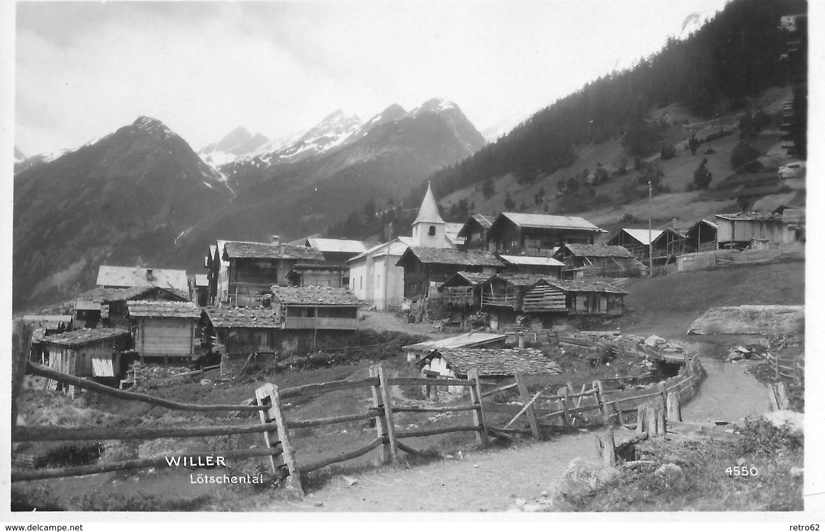 WILLER / WILER → Dorfpartie Bei Der Kirche, Fotokarte Ca.1930 - Wiler