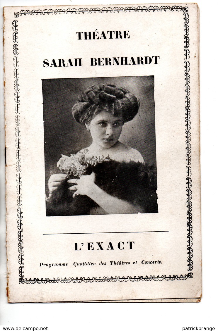 PROGRAMME . THÉÂTRE SARAH-BERNHARDT . " L'AIGLON " . EDMOND ROSTAND - Réf. N° 4P - - Programma's