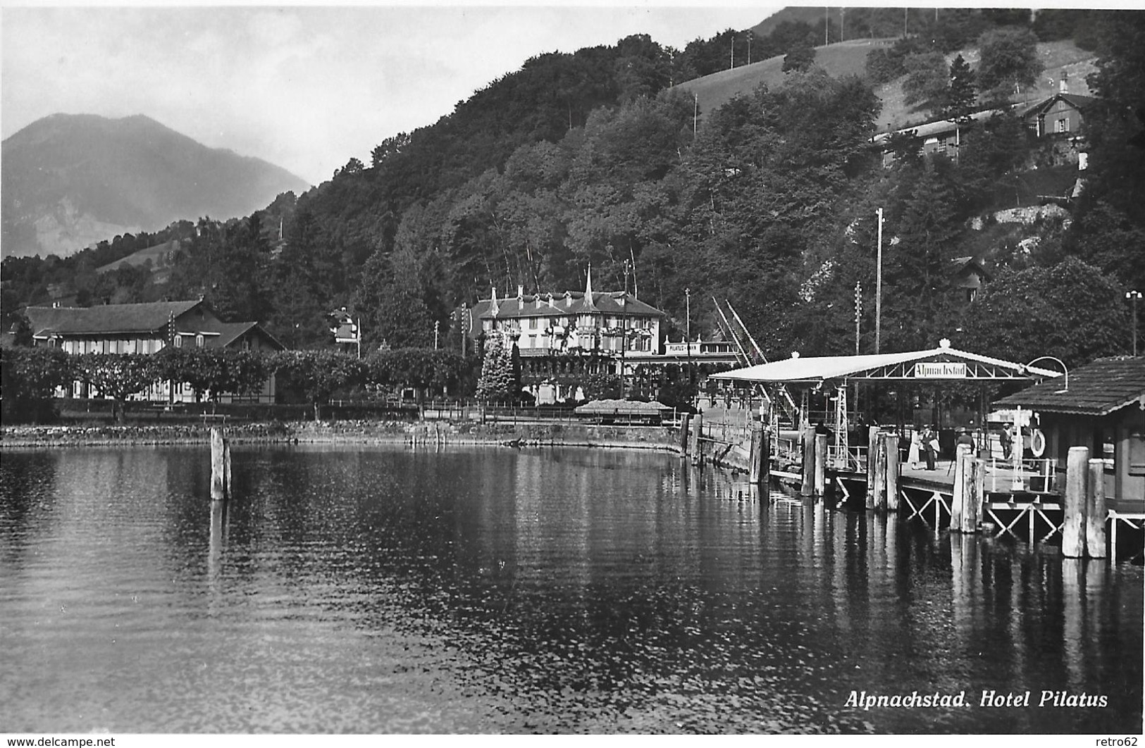 ALPNACHSTAD → Schiffanlegestelle Mit Hotel Pilatus, Fotokarte Ca.1945 - Alpnach