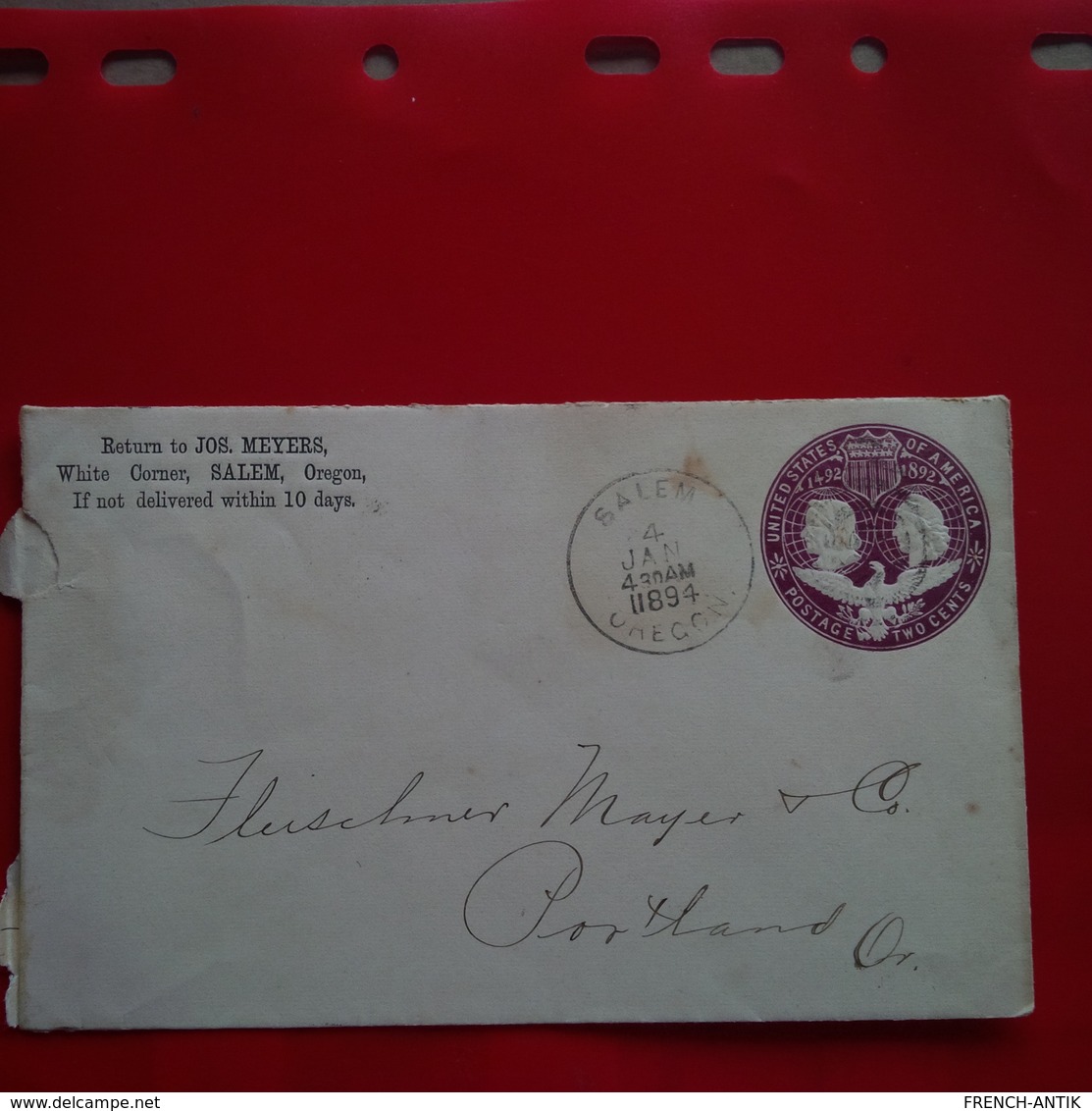 LETTRE UNITED STATES OF AMERICA SALEM OREGON A PORTLAND - Lettres & Documents