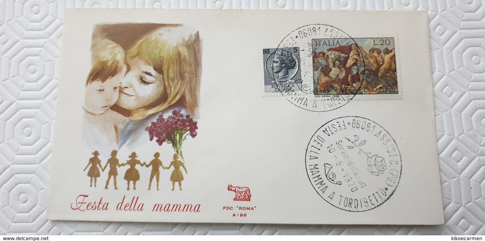 Festa Della Mamma A Torbidetto Assisi Perugia MOTHER'S DAY MOM Mommy 1970 Annullo Postmark Cancel - Muttertag