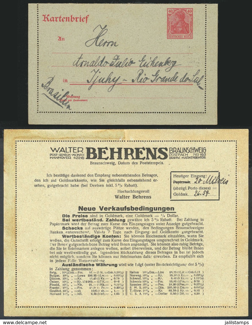 GERMANY: Old 40Pf. Lettercard With Interesting Commercial Impression, VF Quality! - Sonstige & Ohne Zuordnung