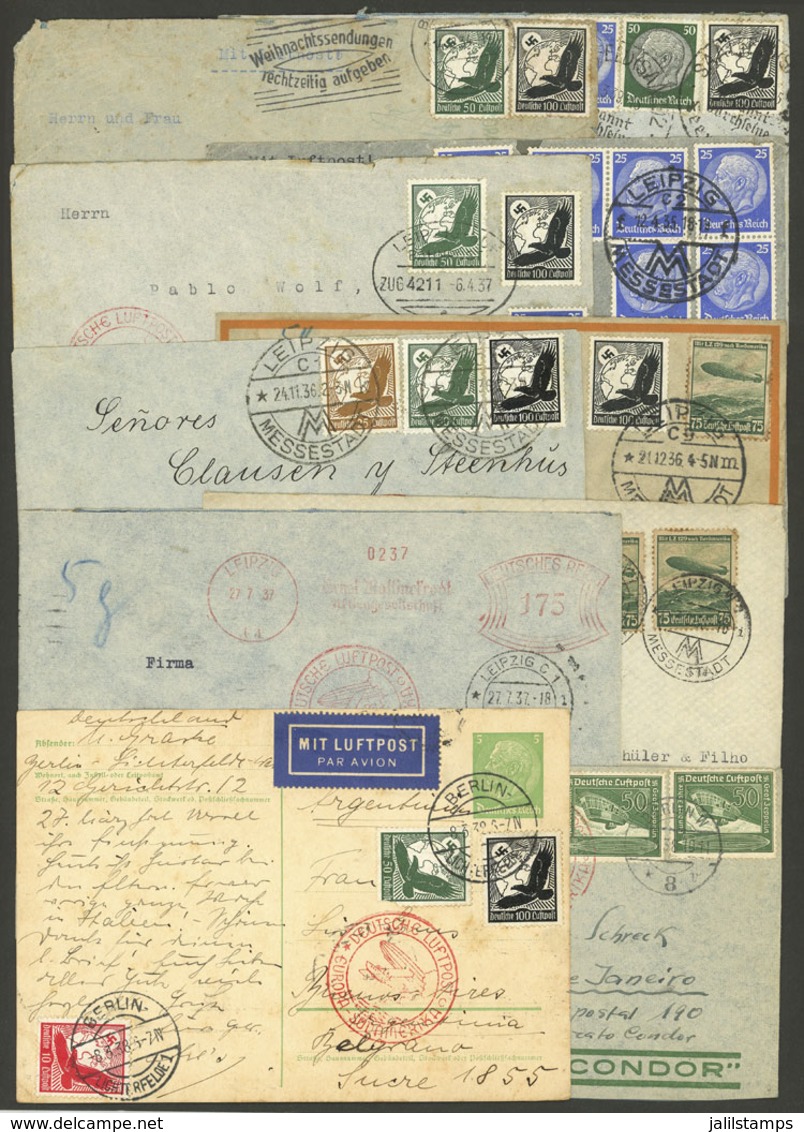 GERMANY: 10 Covers Or Cards Sent To South America Between 1934 And 1939 By DLH, There Are Interesting And Colorful Posta - Altri & Non Classificati
