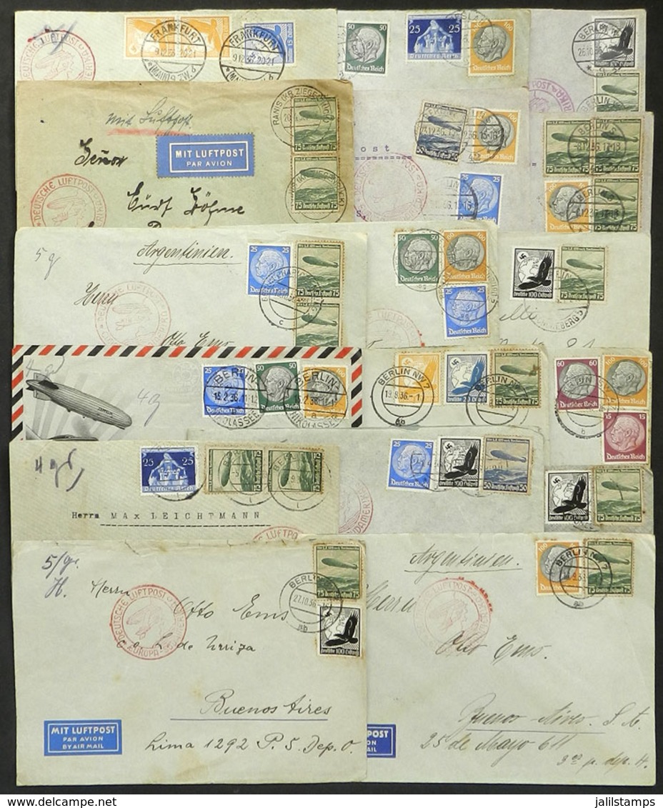 GERMANY: 17 Airmail Covers Sent To Argentina In 1936 By DLH, Fine General Quality, Interesting Lot For The Specialist! - Sonstige & Ohne Zuordnung