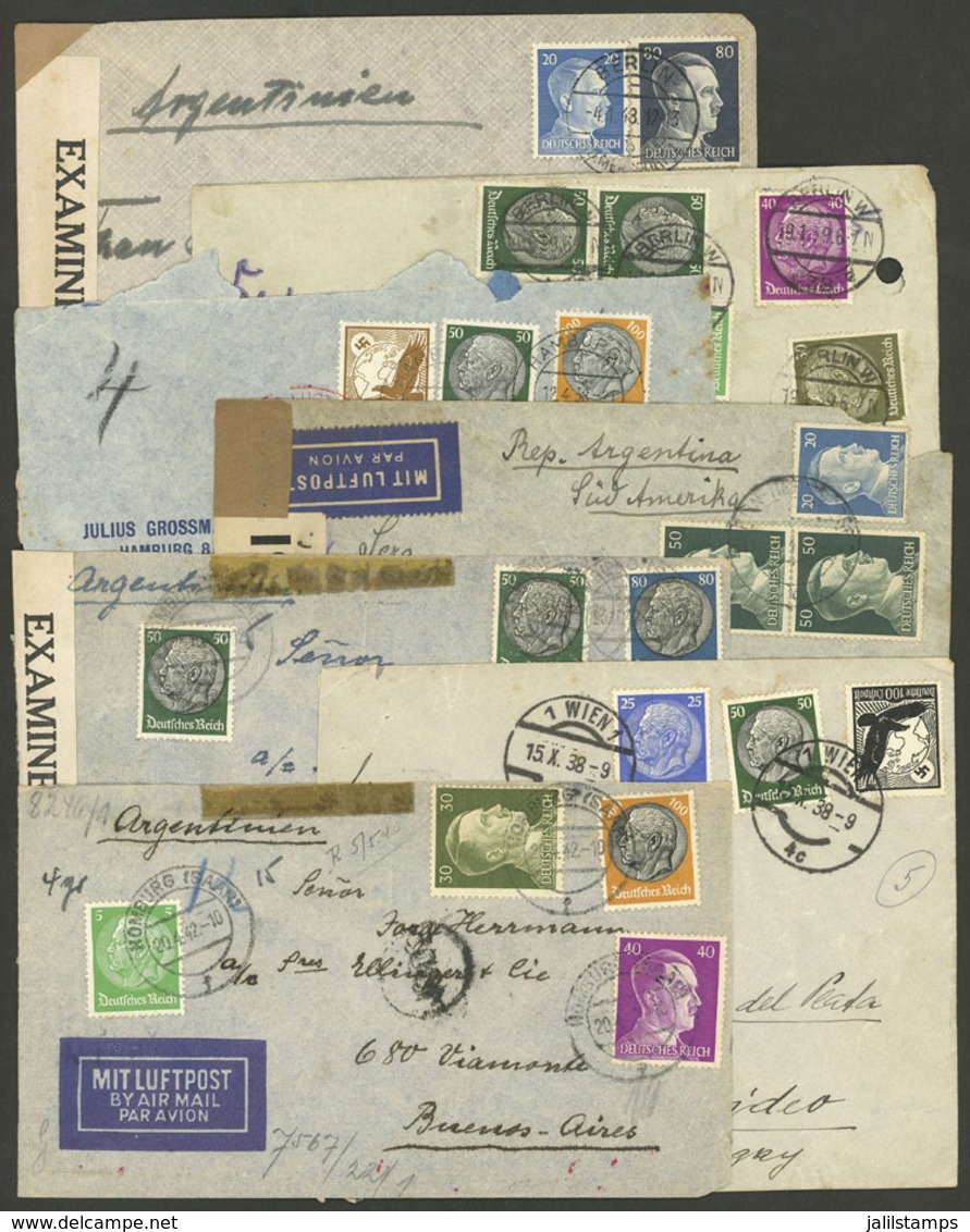 GERMANY: 7 Airmail Covers Sent To Argentina (6) And Uruguay Between 1938 And 1942, All With Defects, Low Start! - Autres & Non Classés