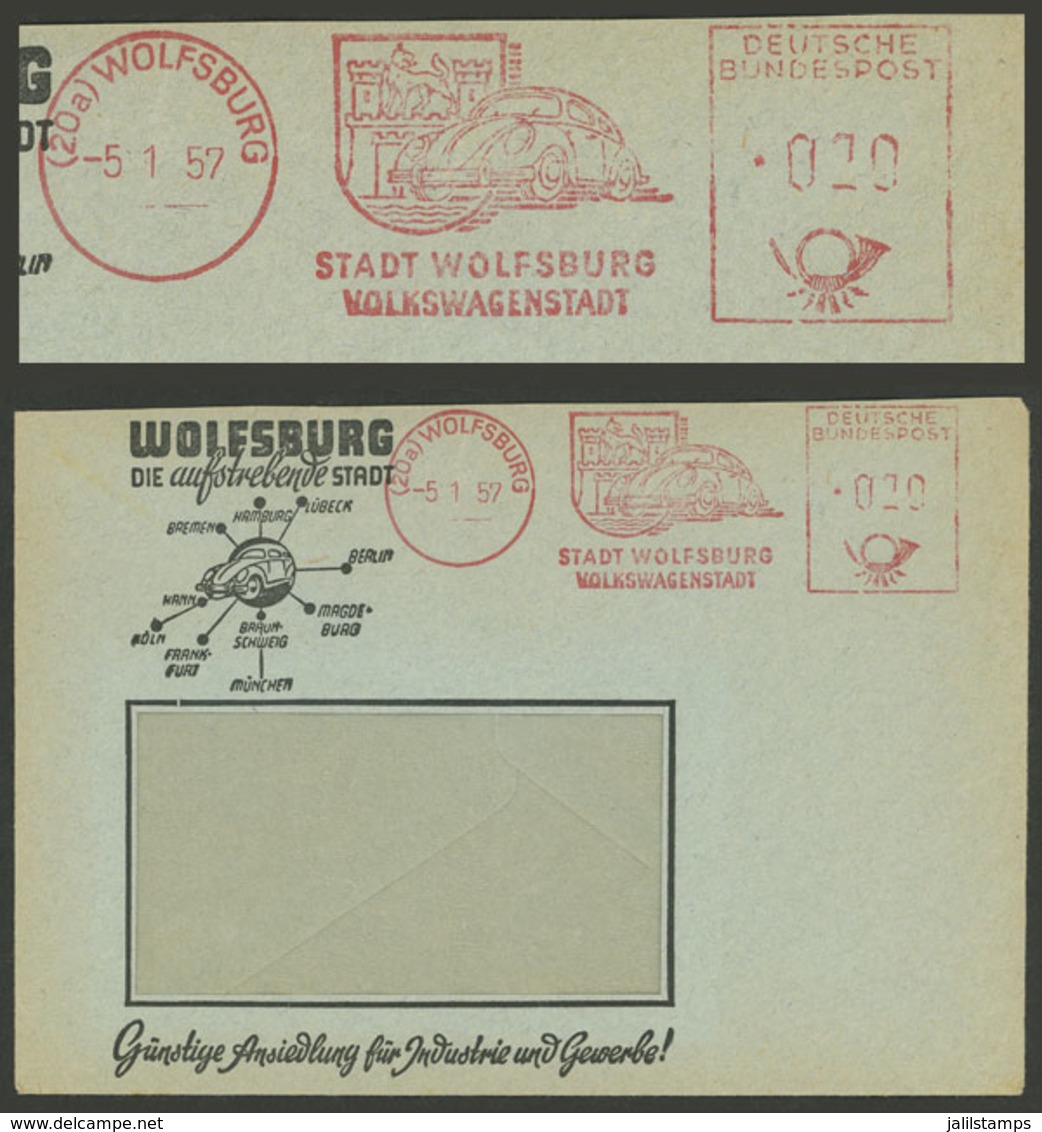 GERMANY: 5/JA/1957 Cover With Meter Label With Slogan Cancel Advertising For Volkswagen Beettle Car, VF! - Autres & Non Classés