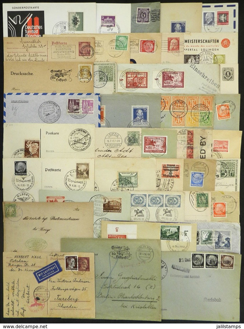 GERMANY: About 38 Covers, Cards, Etc. Of Varied Periods, Including Much Thematic Material, Flights, Covers With Interest - Autres & Non Classés