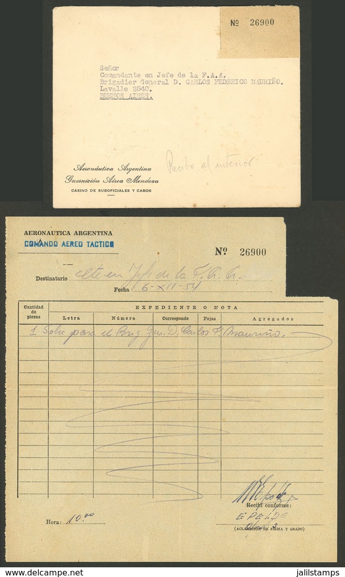 ARGENTINA: MILITARY AIRMAIL: Cover Sent From The Airbase If Mendoza To The Commander In Chief Of The Armed Forces In Bue - Préphilatélie