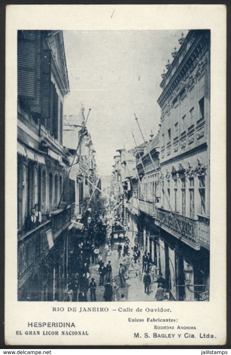 ARGENTINA: HESPERIDINA Advertising PC, Special Edition By Bagley, With View Of Rio De Janeiro (Ouvidor Street), Circa 19 - Argentine