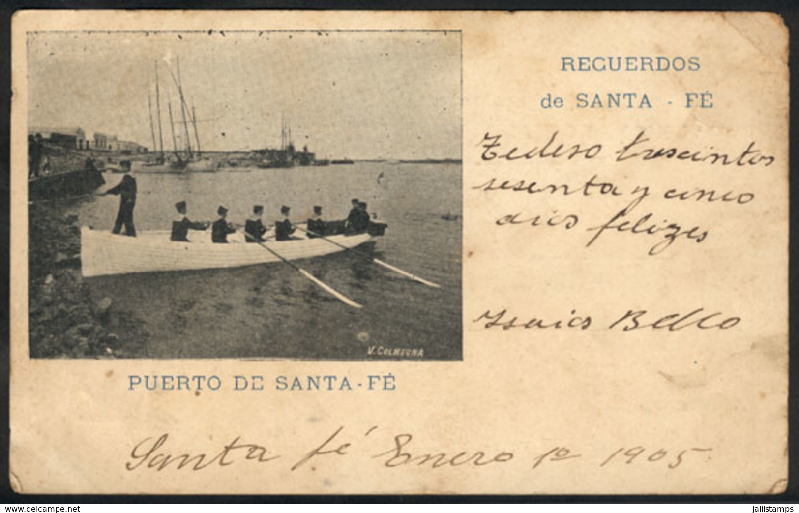 ARGENTINA: Santa Fe: Port, Editor V.Colmegna, Used In 1905, Fine Quality, Very Rare! - Argentine