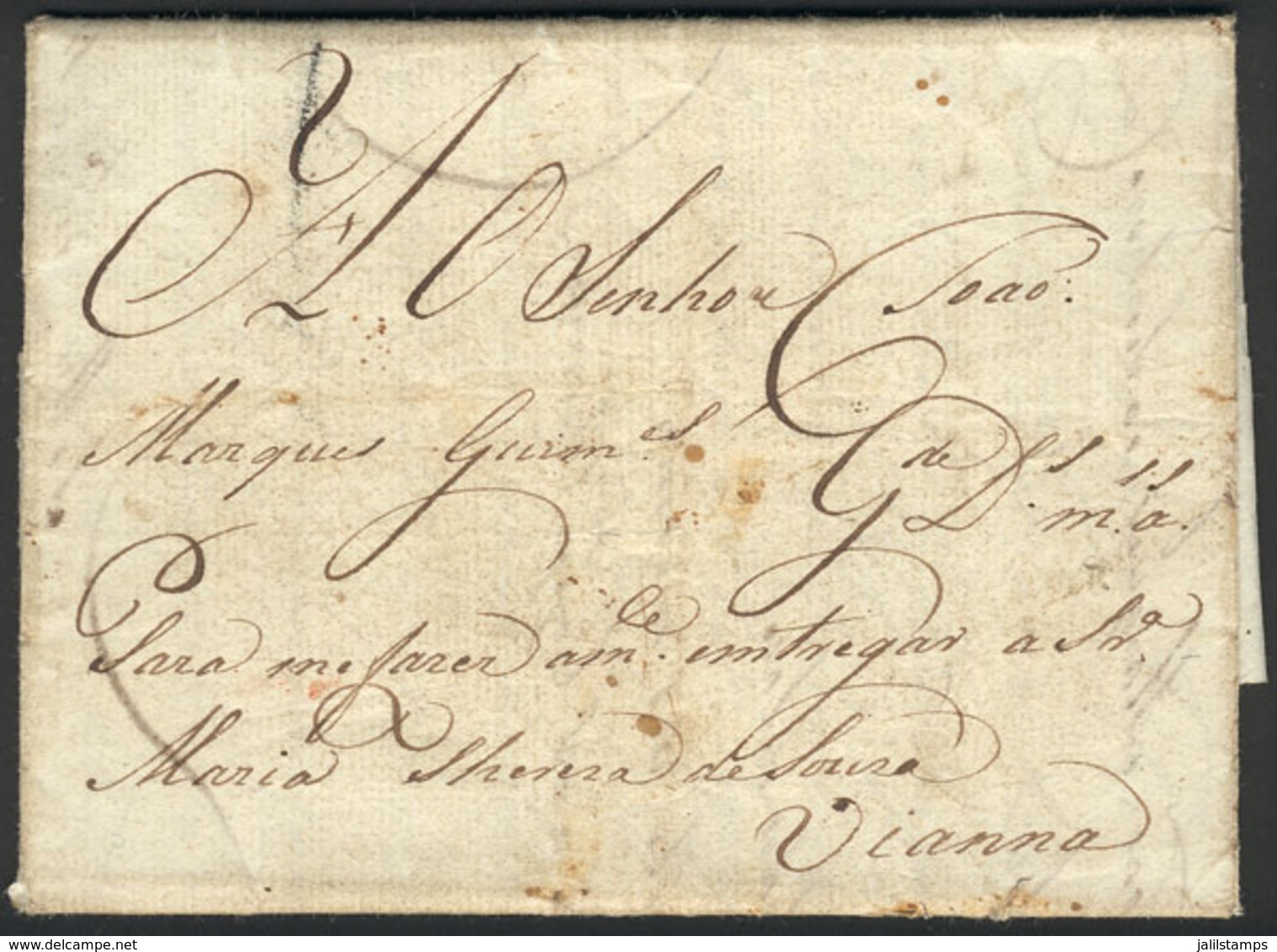 BRAZIL: Entire Letter Dated Rio De Janeiro 10/MAY/1818 To VIANNA, Very Interesting Text And Inscriptions, VF Quality! - Autres & Non Classés