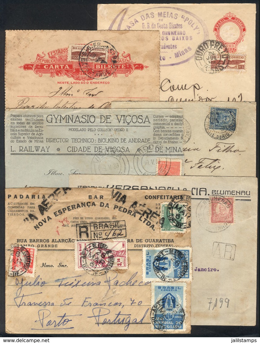 BRAZIL: 6 Covers Posted Between 1914 And 1961 With Handsome Frankings And/or Cancels! - Autres & Non Classés