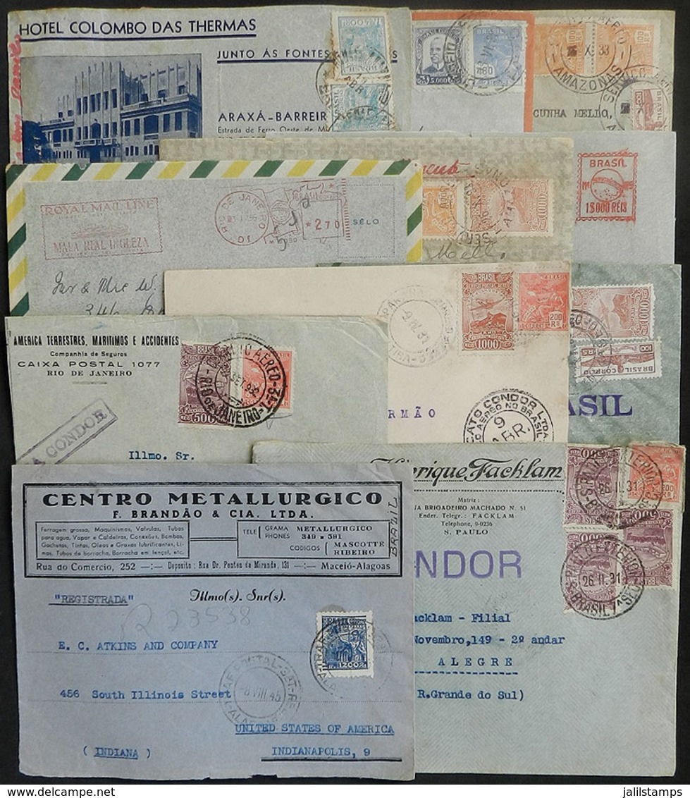 BRAZIL: 11 Covers Posted Via Airmail Between 1931 And 1955, Very Nice, Fine Quality, Low Start! - Autres & Non Classés