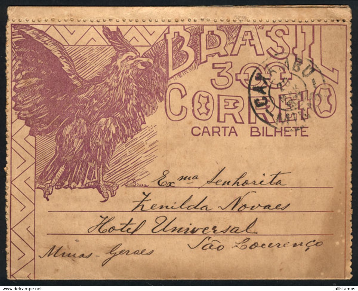 BRAZIL: RHM.CB-99, Lettercard Used On 20/MAR/1937, Fine Quality, Catalog Value 300Rs., Low Start - Autres & Non Classés