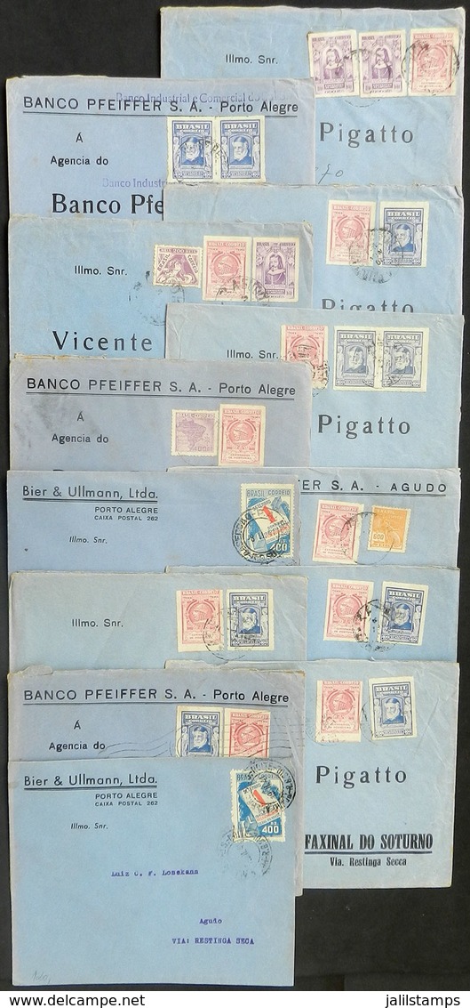 BRAZIL: 13 Covers (some Registered) Posted Between 1940 And 1942, All With Interesting Postages Of Commemorative Stamps, - Autres & Non Classés