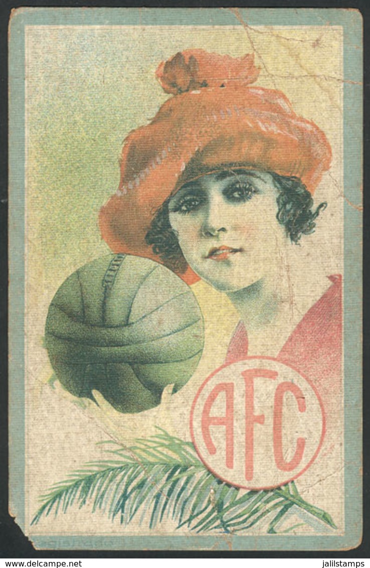 BRAZIL: Football And Beautiful Woman, "AFC" Logo, Old PC With Defects" - Autres & Non Classés