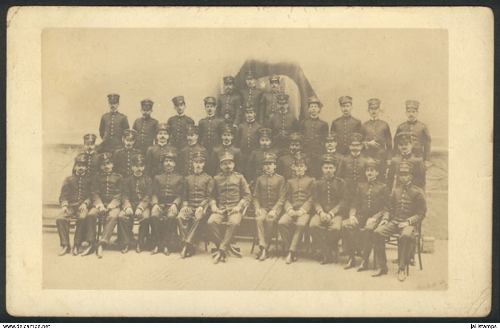 BRAZIL: Real Photo PC With View Of A Group Of Soldiers, Used In 14/SE/1907, Fine Quality - Autres & Non Classés