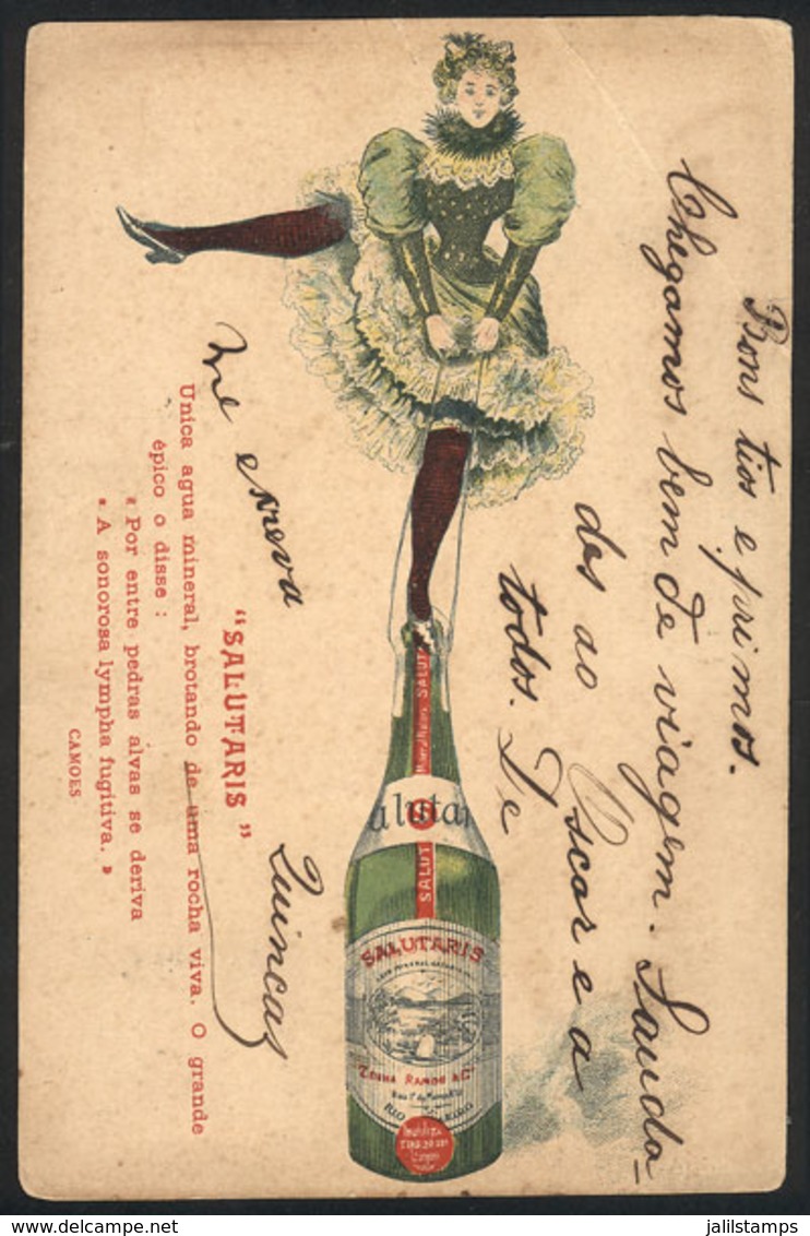 BRAZIL: Mineral Water "Salutaris", Advertising PC Used On 29/JA/1908, Minor Defects" - Autres & Non Classés