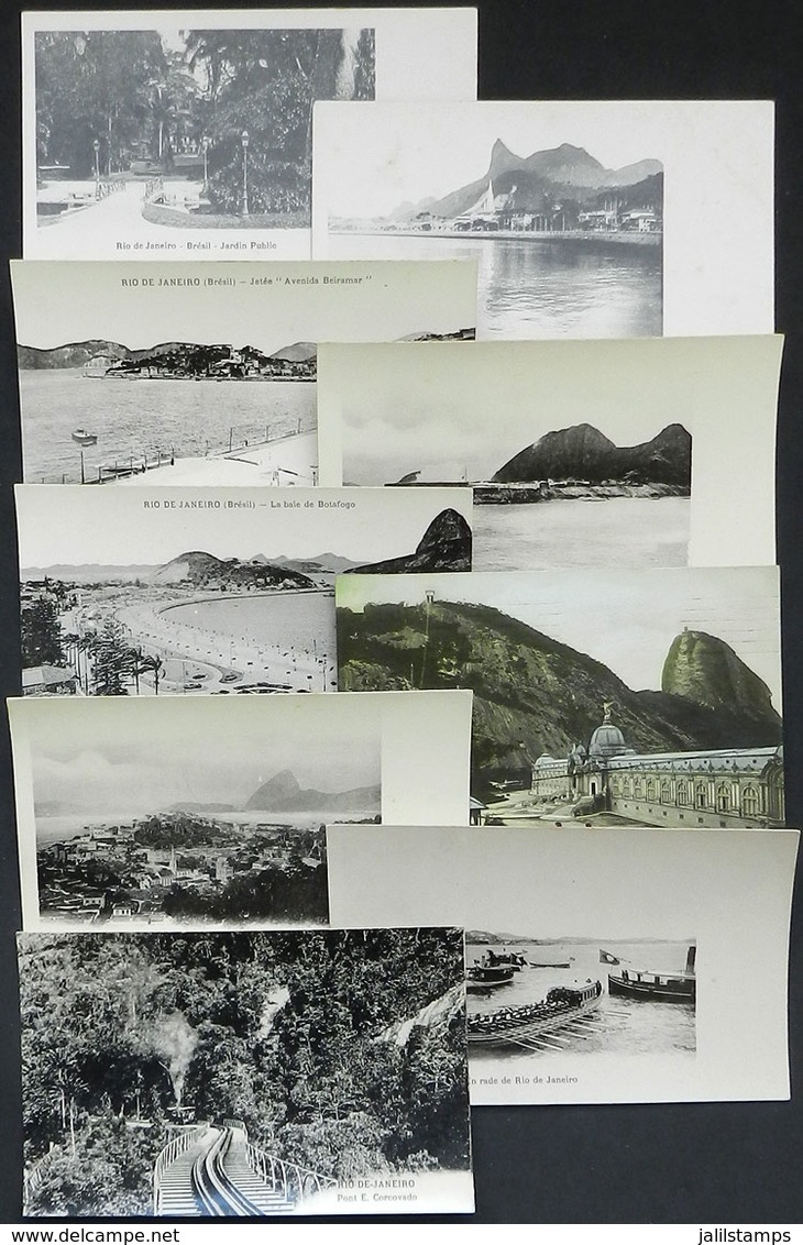 BRAZIL: RIO DE JANEIRO: Lot Of 9 Old Postcards With Nice And Varied Views, Almost All Unused, VF Quality - Autres & Non Classés